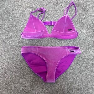triangl swimwear Purple Velvet Triangle Bikini Set
